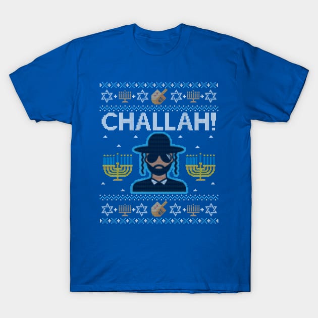 Funny Ugly Hanukkah Sweater, Challah Gangster T-Shirt by HolidayoftheWeek